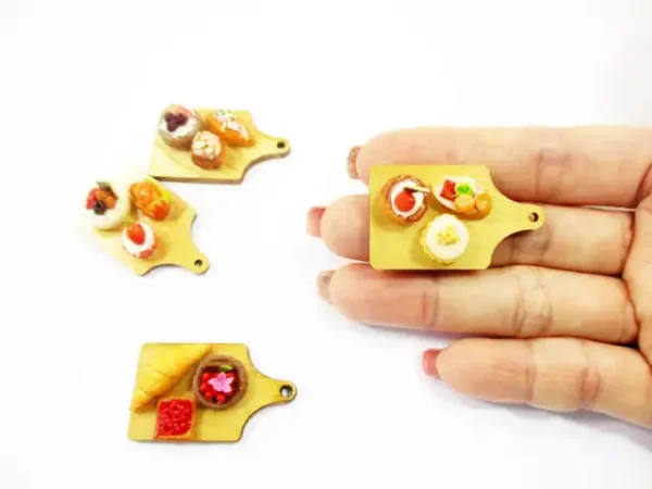 Dollhouse Miniature Food Bakery Bread Cake Cupcake Dessert On Wooden Board 16832 - Image 9