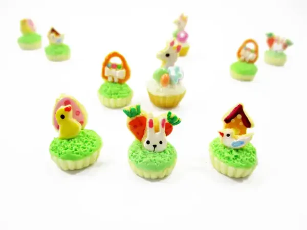 Dollhouse 5 Chick Easter Cupcake 1:12 Miniature Bunny Easter Bakery Dessert 16961 - Image 2
