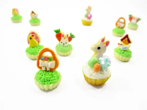 Dollhouse 5 Chick Easter Cupcake 1:12 Miniature Bunny Easter Bakery Dessert 16961 - Image 3