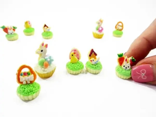 Dollhouse 5 Chick Easter Cupcake 1:12 Miniature Bunny Easter Bakery Dessert 16961 - Image 5