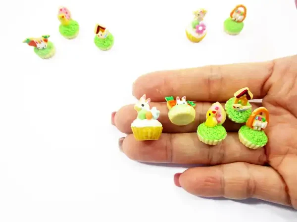 Dollhouse 5 Chick Easter Cupcake 1:12 Miniature Bunny Easter Bakery Dessert 16961 - Image 7