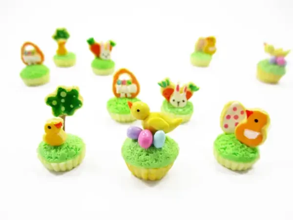 1:12 Miniature 5 Easter Cupcake Dollhouse Bunny Easter Bakery Dessert Cake 16963 - Image 3