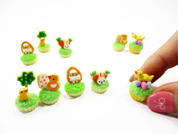 1:12 Miniature 5 Easter Cupcake Dollhouse Bunny Easter Bakery Dessert Cake 16963 - Image 5