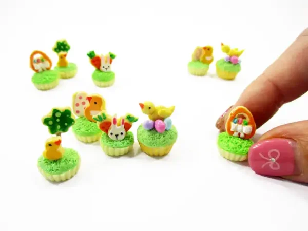 1:12 Miniature 5 Easter Cupcake Dollhouse Bunny Easter Bakery Dessert Cake 16963 - Image 6