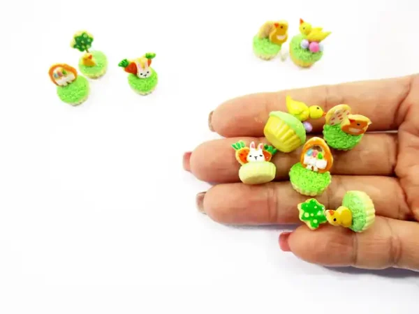 1:12 Miniature 5 Easter Cupcake Dollhouse Bunny Easter Bakery Dessert Cake 16963 - Image 7