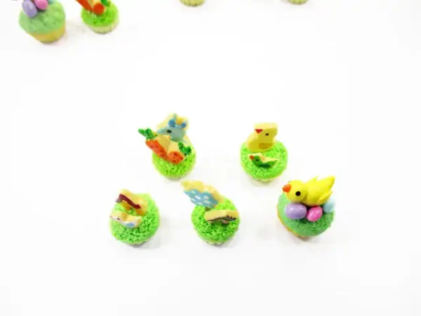 Dollhouse 5 Chick Easter Cupcake 1:12 Miniature Bunny Easter Bakery Dessert 16964 - Image 4