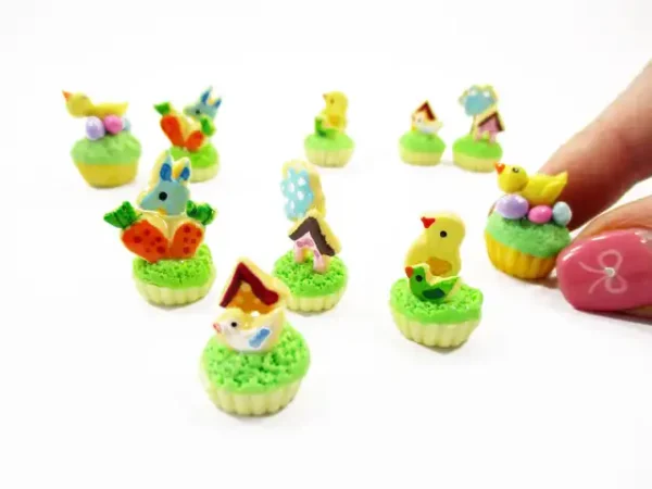Dollhouse 5 Chick Easter Cupcake 1:12 Miniature Bunny Easter Bakery Dessert 16964 - Image 6