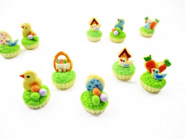 Dollhouse 5 Bunny Easter Mini Cupcake 1:12 Miniature Chick Easter Tiny Cupcake 16968