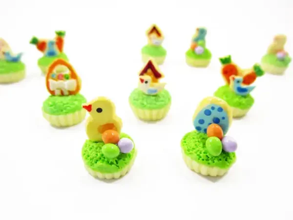 Dollhouse 5 Bunny Easter Mini Cupcake 1:12 Miniature Chick Easter Tiny Cupcake 16968 - Image 2