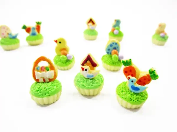 Dollhouse 5 Bunny Easter Mini Cupcake 1:12 Miniature Chick Easter Tiny Cupcake 16968 - Image 3