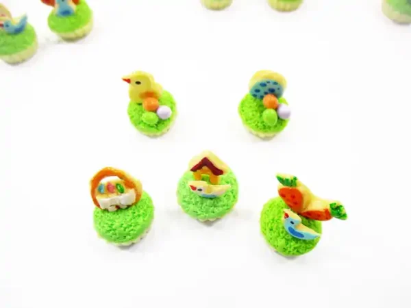 Dollhouse 5 Bunny Easter Mini Cupcake 1:12 Miniature Chick Easter Tiny Cupcake 16968 - Image 4