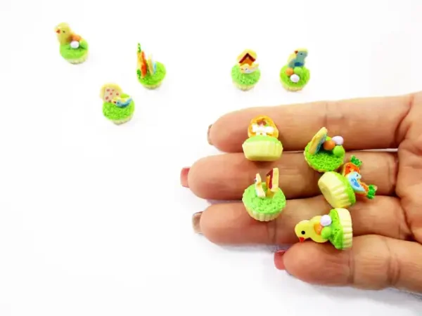 Dollhouse 5 Bunny Easter Mini Cupcake 1:12 Miniature Chick Easter Tiny Cupcake 16968 - Image 6