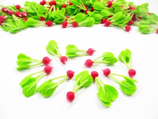 1:12 Dollhouse Miniatures Food Lot 10 Loose Radish 1:6 Vegetable Supply 16975 - Image 2