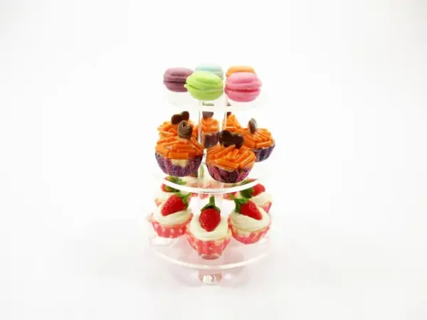 Small Clear Acrylic 3 Tiers Cake/Bakery Stand Dollhouse Miniatures 9972 - Image 4