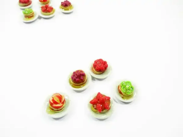 Dollhouse Miniature Food 5 Fruit Waffle Dessert On Ceramic Plate Supply 11271 - Image 4