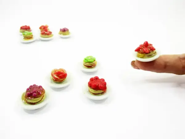 Dollhouse Miniature Food 5 Fruit Waffle Dessert On Ceramic Plate Supply 11271 - Image 6