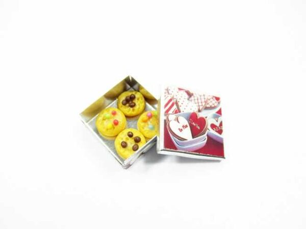 Dollhouse Miniatures Food Mixed Cookie Valentine Tin Box 13385
