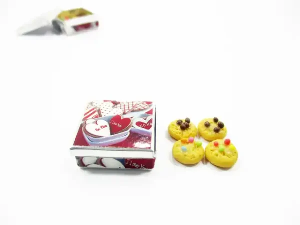 Dollhouse Miniatures Food Mixed Cookie Valentine Tin Box 13385 - Image 5
