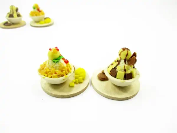 Dollhouse Miniature Food 2 Flavors Bingsu Korean Dessert Fruit Snowflake 13807 - Image 4