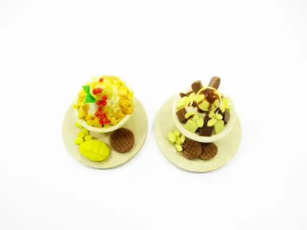 Dollhouse Miniature Food 2 Flavors Bingsu Korean Dessert Fruit Snowflake 13807 - Image 5