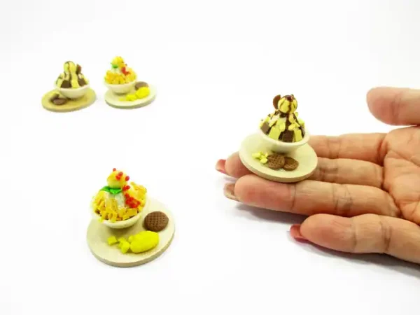 Dollhouse Miniature Food 2 Flavors Bingsu Korean Dessert Fruit Snowflake 13807 - Image 6