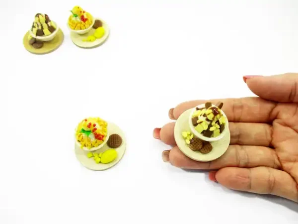 Dollhouse Miniature Food 2 Flavors Bingsu Korean Dessert Fruit Snowflake 13807 - Image 7