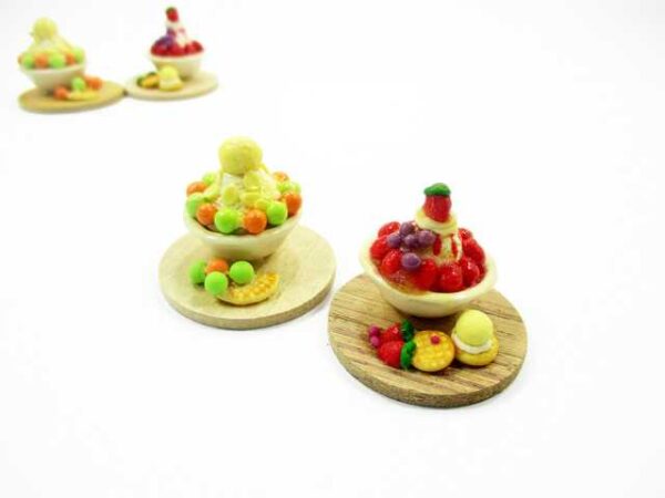 Dollhouse Miniature Food 2 Flavors Bingsu Korean Dessert Fruit Snowflake 13808