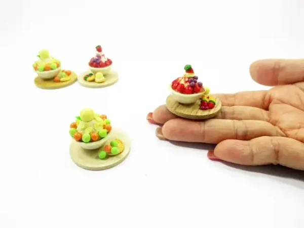Dollhouse Miniature Food 2 Flavors Bingsu Korean Dessert Fruit Snowflake 13808 - Image 6