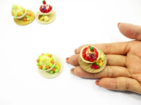 Dollhouse Miniature Food 2 Flavors Bingsu Korean Dessert Fruit Snowflake 13808 - Image 7