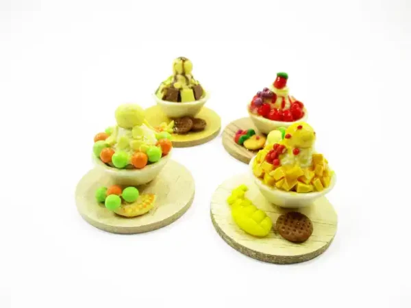 Dollhouse Miniature Food 4 Flavors Korean Dessert Fruit Snowflake Bingsu 13809 - Image 3