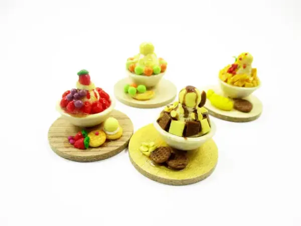 Dollhouse Miniature Food 4 Flavors Korean Dessert Fruit Snowflake Bingsu 13809 - Image 5