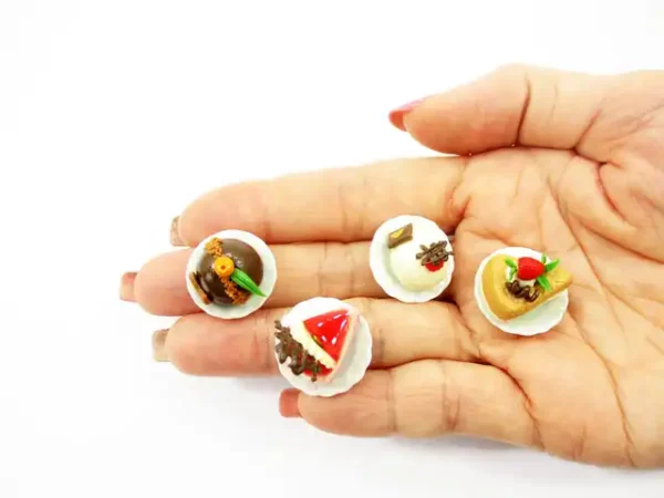 Dollhouse Miniatures Food 1:12 Mini Luxury Cake On Ceramic 4 Plates Supply 13930 - Image 7
