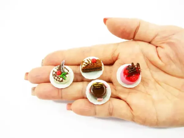 Dolls House Miniatures Food 1:12 Mini Luxury Cake Dessert Ceramic 4 Plates 13931 - Image 7