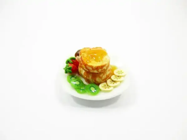 Dollhouse Miniatures Food Honey Toast Fruit Topping Dessert Sweet Plate 14145 - Image 2