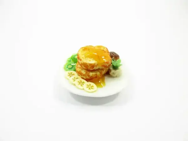 Dollhouse Miniatures Food Honey Toast Fruit Topping Dessert Sweet Plate 14145 - Image 3