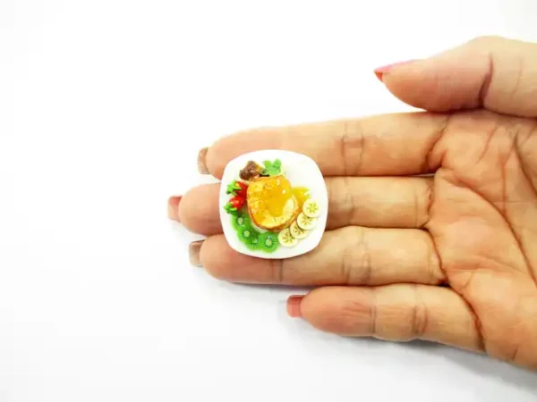 Dollhouse Miniatures Food Honey Toast Fruit Topping Dessert Sweet Plate 14145 - Image 6