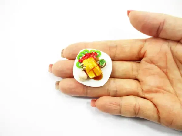 Dollhouse Miniatures Food Honey Toast Fruit Topping Dessert Sweet Plate 14148 - Image 6