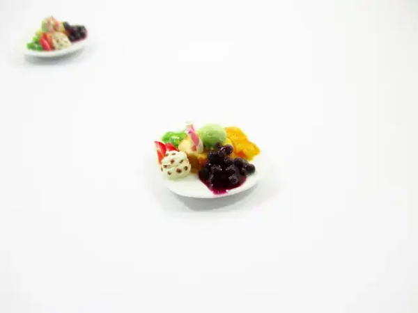 Dollhouse Miniatures Food Honey Toast Fruit Topping Dessert Sweet Plate 14154 - Image 4