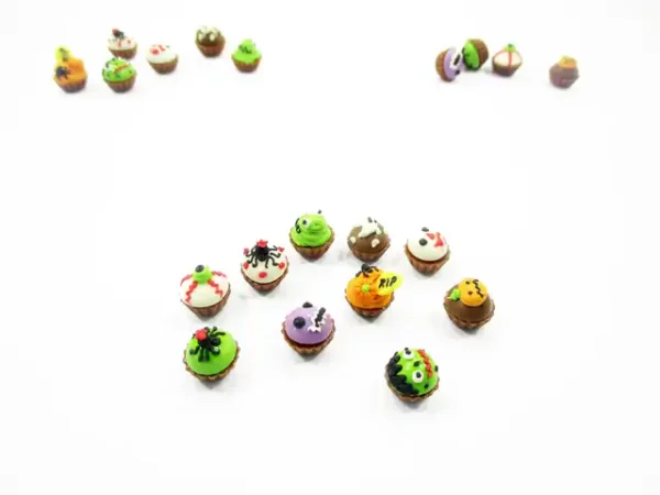 Dollhouse Miniature Food Halloween Seasonal Mixed 10 Cupcake Bakery Supply 15448 - Image 3