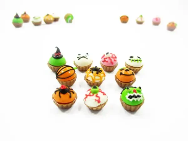 Dollhouse Miniature Food Halloween Seasonal Mixed 10 Cupcake Bakery Supply 15449 - Image 2