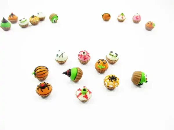 Dollhouse Miniature Food Halloween Seasonal Mixed 10 Cupcake Bakery Supply 15449 - Image 4
