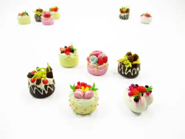NEW Dollhouse miniature Food 6 Mixed Fruit Flower Cake Mini Tiny Bakery 15540 - Image 3