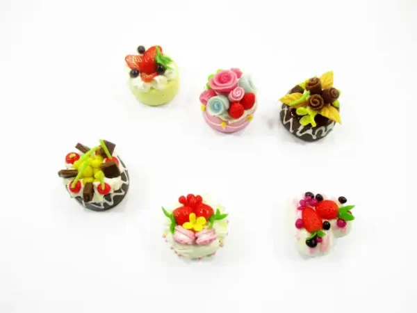 NEW Dollhouse miniature Food 6 Mixed Fruit Flower Cake Mini Tiny Bakery 15540 - Image 4