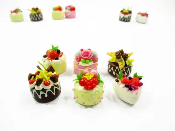 NEW Dollhouse miniature Food 6 Mixed Fruit Flower Cake Mini Tiny Bakery 15540 - Image 5