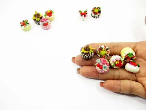 NEW Dollhouse miniature Food 6 Mixed Fruit Flower Cake Mini Tiny Bakery 15540 - Image 7