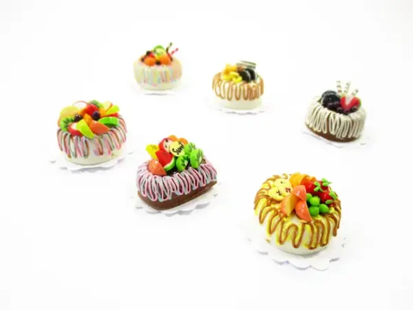 Dollhouse Miniature Food NEW 6 Mixed Fruit Cake 2 cm Doll Food Bakery 15701 - Image 4