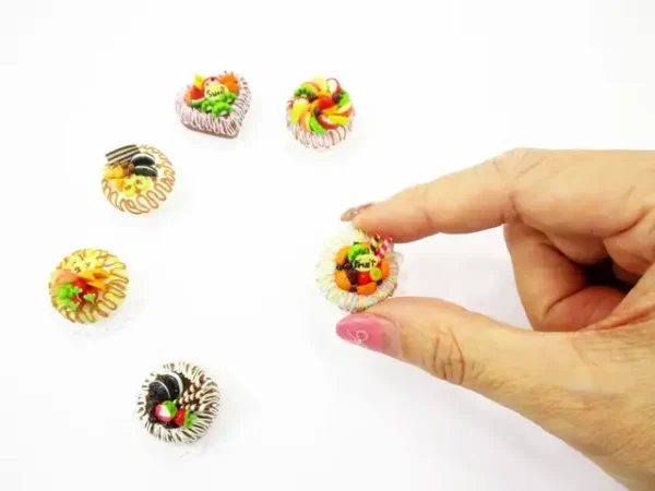 Dollhouse Miniature Food NEW 6 Mixed Fruit Cake 2 cm Doll Food Bakery 15701 - Image 7
