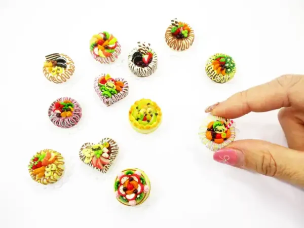Dollhouse Miniature Food NEW 12 Mixed Fruit Cake 2 cm Doll Food Bakery 15702 - Image 9