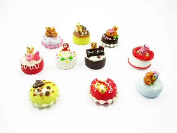 Dollhouse Miniature Food 1.5 cm 10 Mixed Tiny Bear Color Cake Dolls Bakery 15736 - Image 4