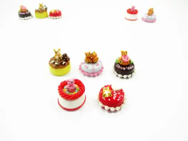 Dollhouse Miniature Food 1.5 cm 10 Mixed Tiny Bear Color Cake Dolls Bakery 15736 - Image 6